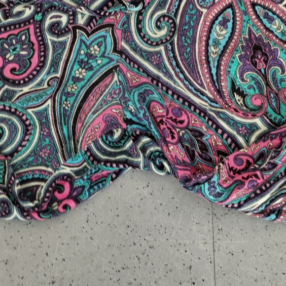 Cynthia Rowley Mid-Rise Paisley Floral Print Wide Leg Palazzo Drawstring Pants - Picture 6 of 14